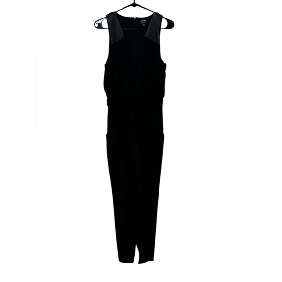 Nicole by Nicole Miller Black Sleeveless V Neck Jumpsuit Front Pockets Size XS - Picture 1 of 11